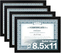Egofine 8.5x11 Picture Frames Set of 4 - Classic Solid Wood Document