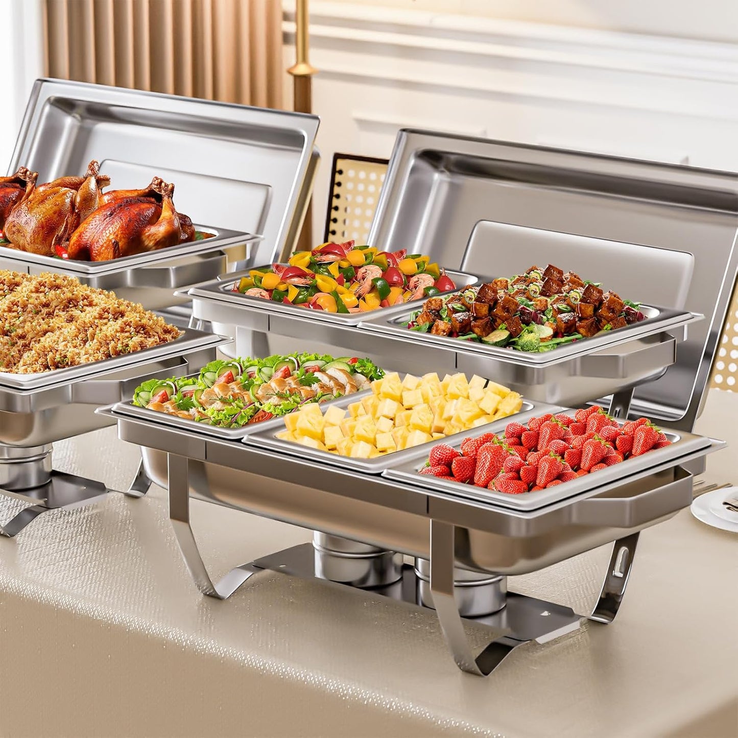 IMACONE 4 Pack Chafing Dish Buffet Set for Events and Catering