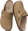 Asgard Genuine Suede Clogs for Women Men - Comfortable Cork Footbed on
