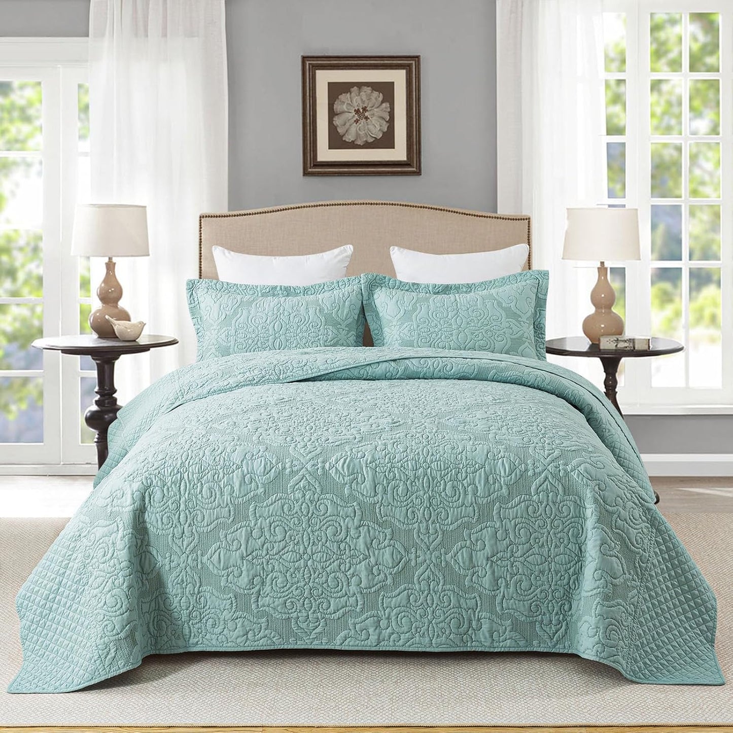 Travan 3-Piece King Quilt Set for All Season Comfort and Style