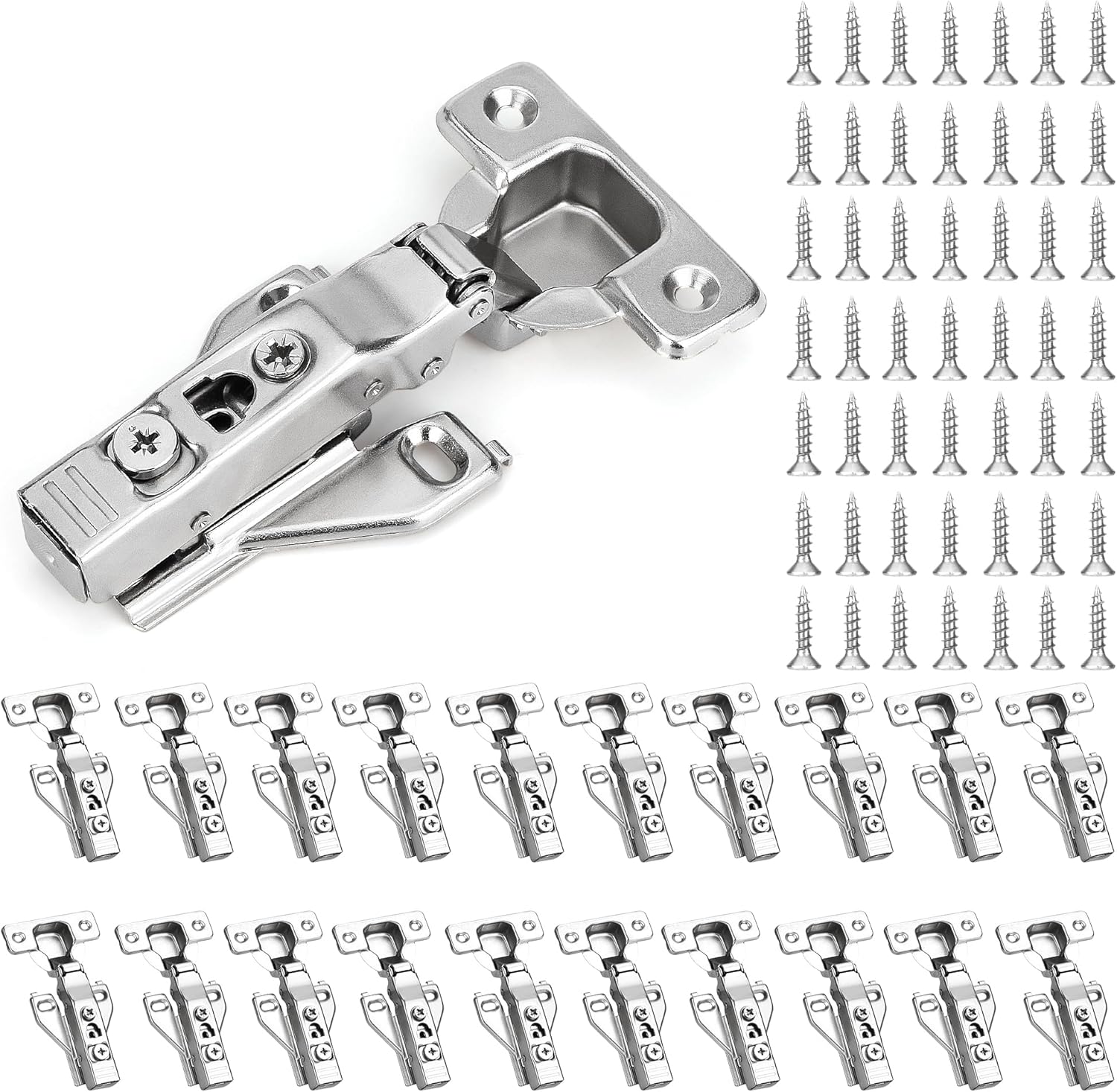 20 Pack Soft Close Hidden Cabinet Hinges for Modern Kitchens