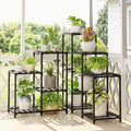 Bamworld Outdoor Plant Stand 5-Tier Black Corner Shelf - Space Saving
