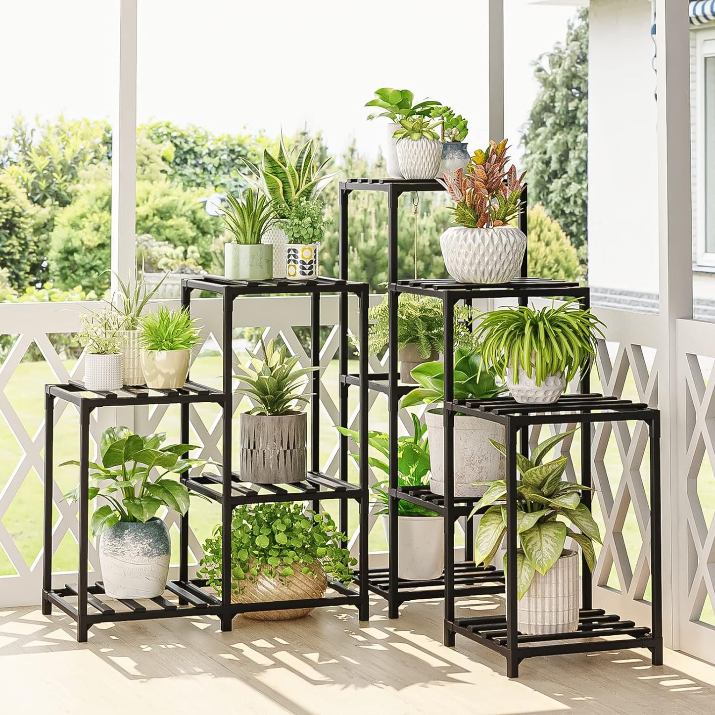 Bamworld Outdoor Plant Stand for Indoor and Outdoor Use