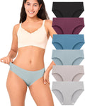 BAMBOO COOL Women's No Show Bikini Seamless Underwear 6 Pack - Bamboo