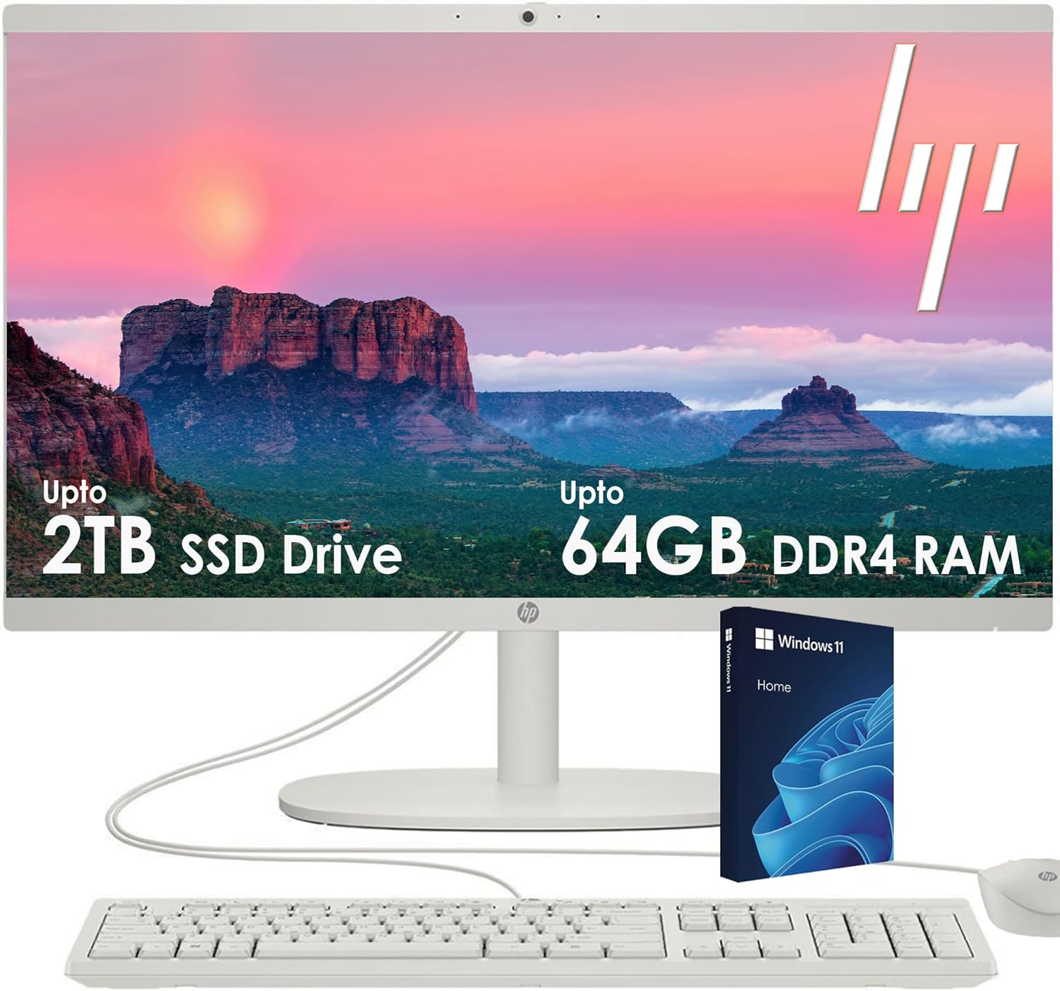 HP All-in-One Desktop PC with 64GB RAM and 1TB SSD Storage