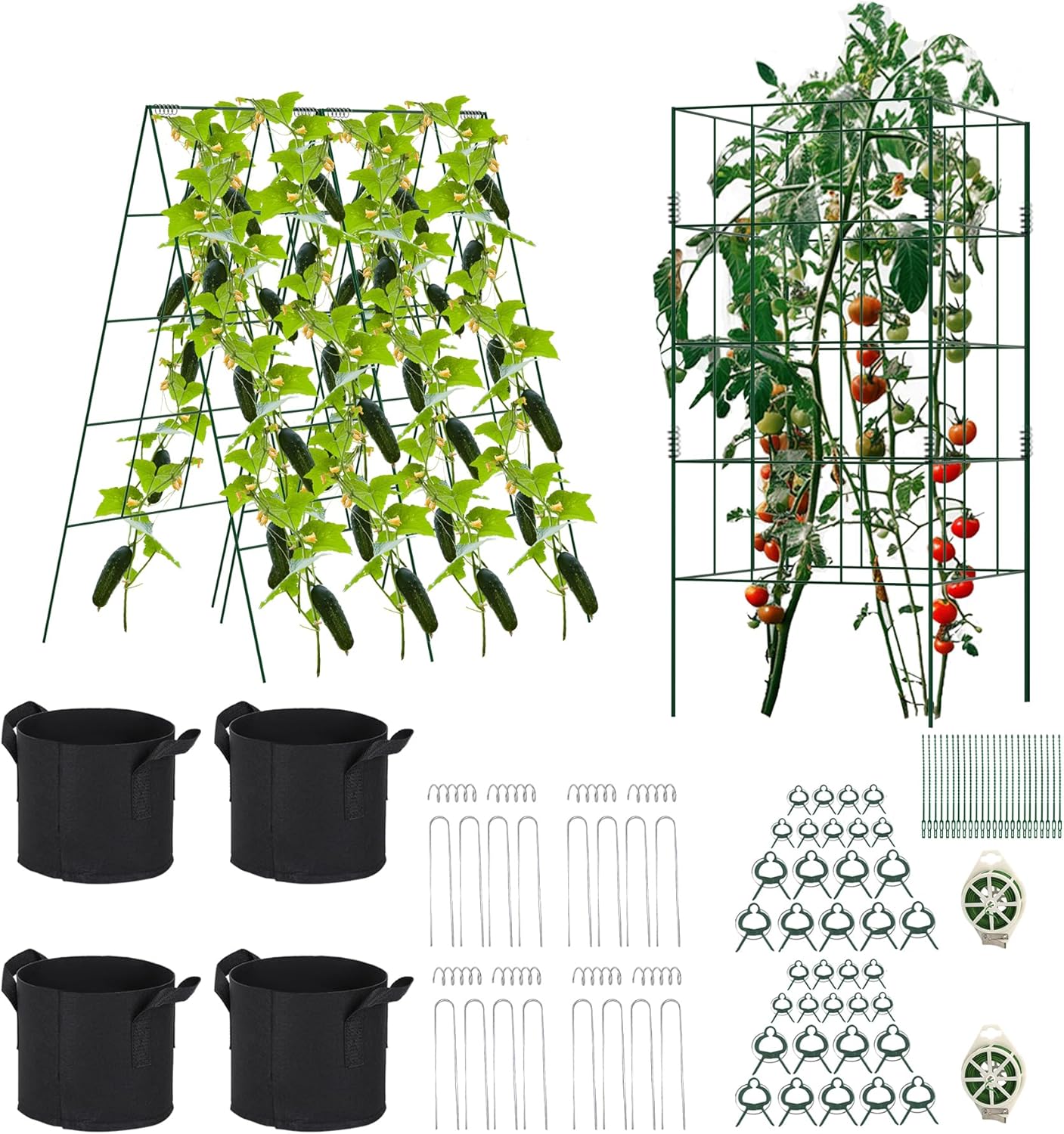 4 Pack Foldable Cucumber Trellis for Climbing Plants Support