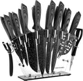 All in One Kitchen Knife Set with Block - 19 PCS High Carbon Steel