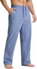 Men's Cotton Sweatpants with Zipper Pockets and Open Bottom - Soft