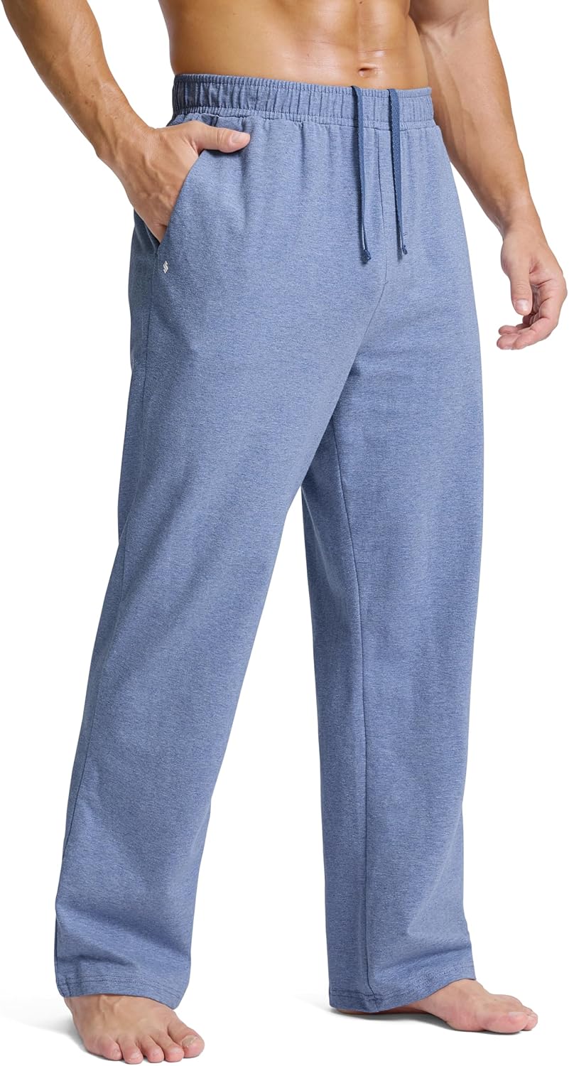 Soothfeel Men's Cotton Sweatpants with Zipper Pockets for Comfort