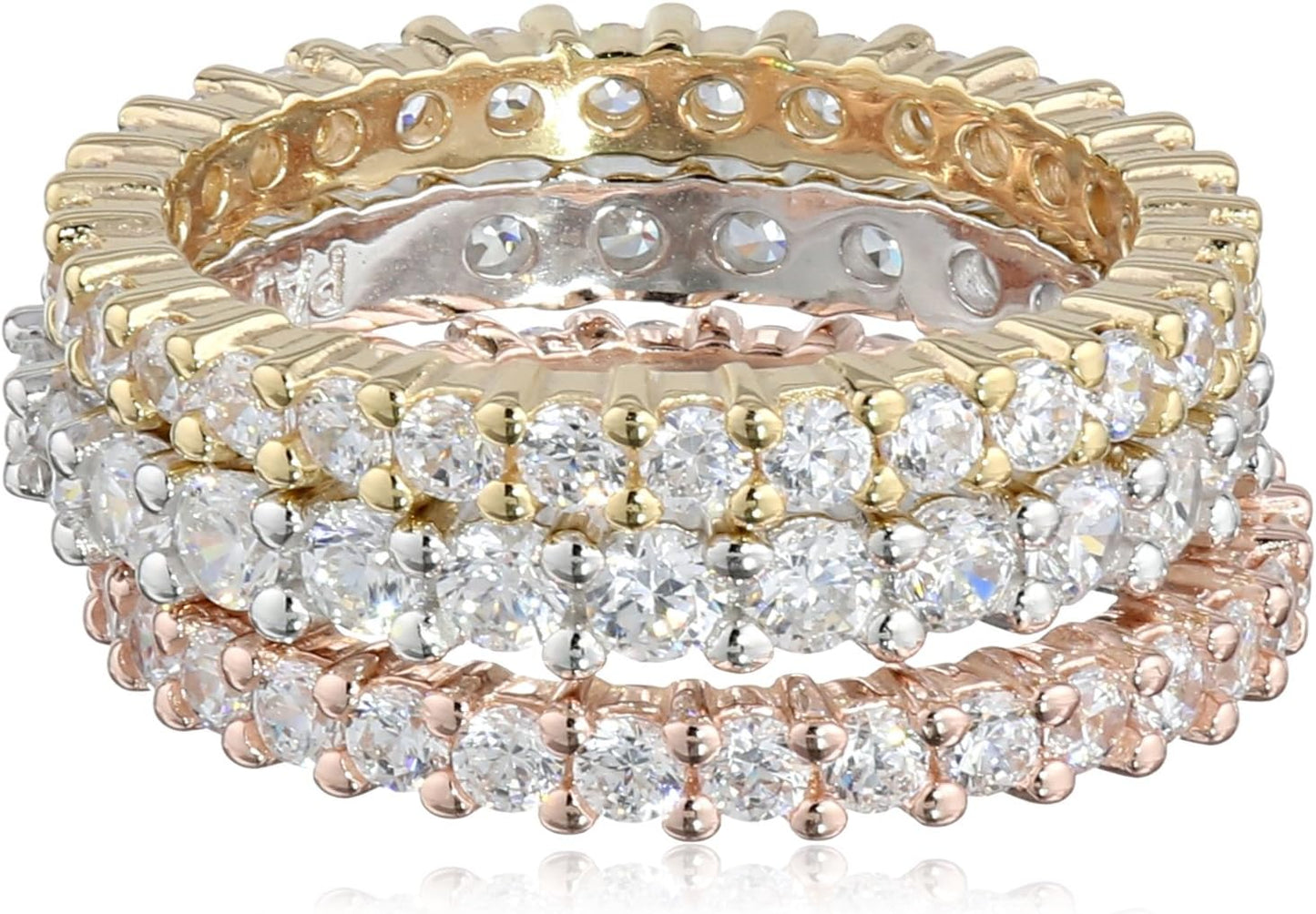 Cubic Zirconia All-Around Band Stacking Ring Set for Elegance