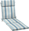 Chaise Cushion 21 in x 72 in French Blue Linen Stripe - Weather-Proof