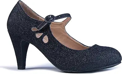 J. Adams Pixie Heels for Women - Retro Mary Jane Pumps Style