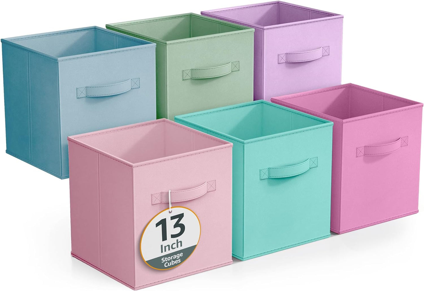 Sorbus Fabric Storage Cubes - 6 Foldable Bins for Organizing