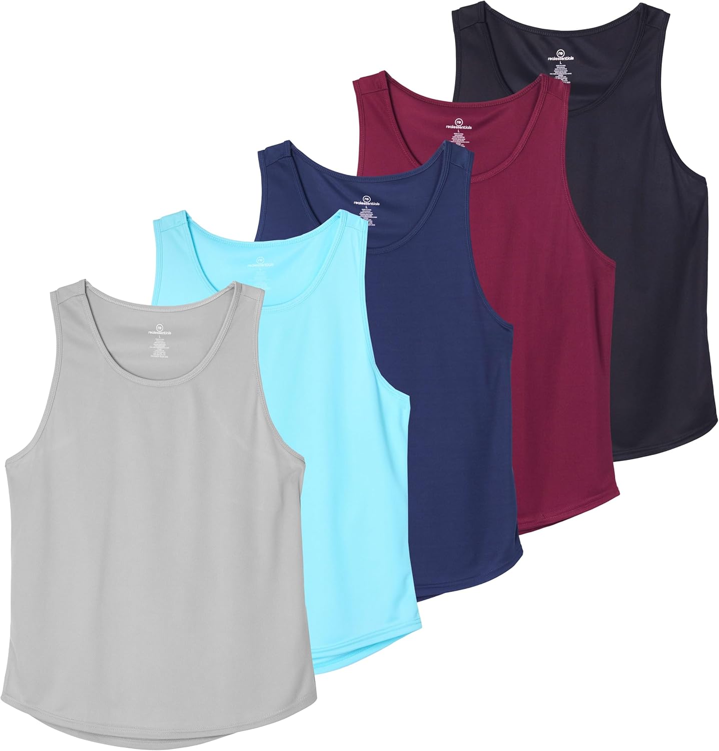 Real Essentials Men's Mesh Y-Back Muscle Tank Tops for Fitness