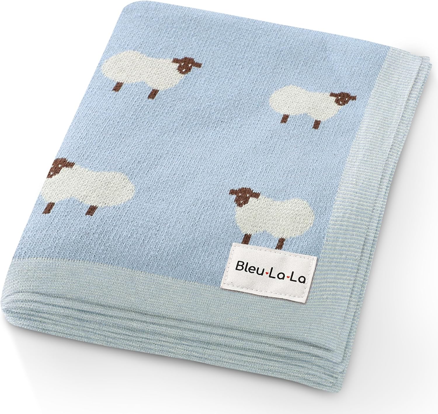 Knit Baby Swaddle Blanket for Boys - Soft Cotton Cozy Quilt