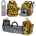 Sunflower Diaper Bag Backpack with Detachable Changing Station - Large