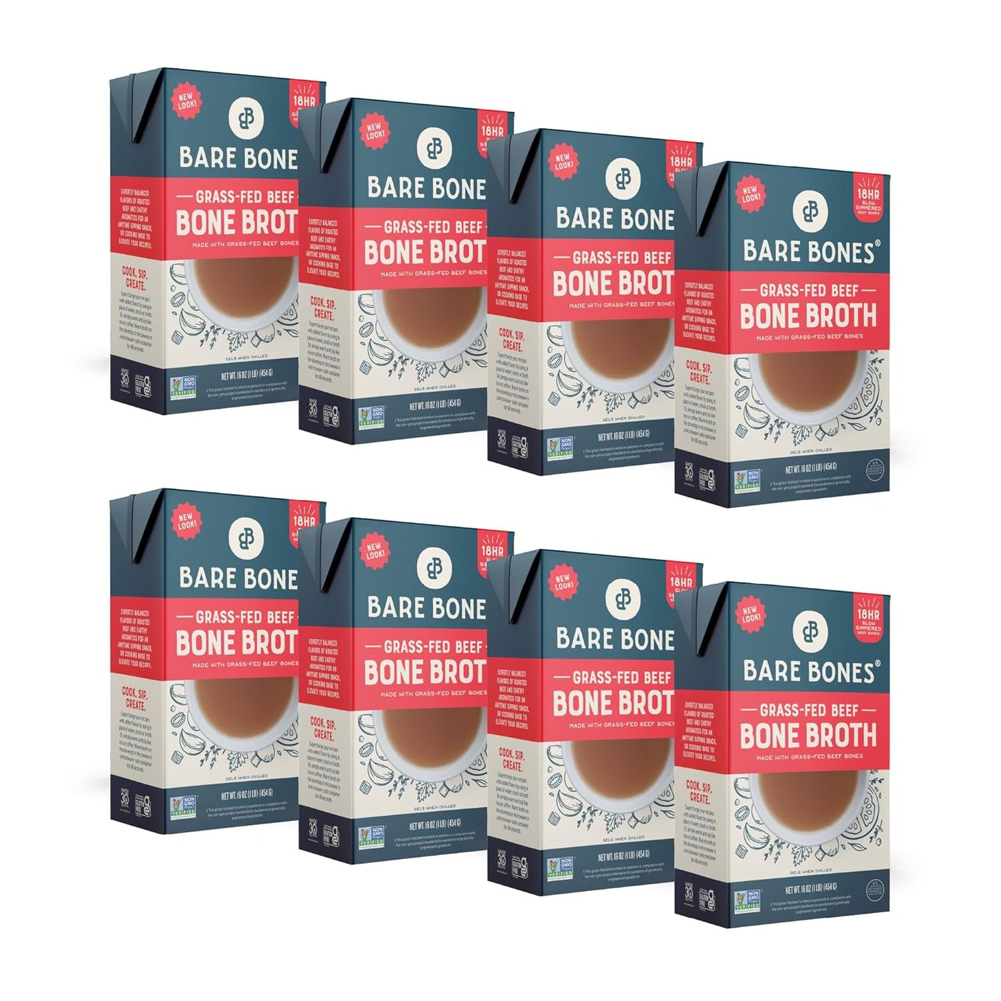 Bare Bones Grass-Fed Beef Bone Broth for Cooking & Sipping