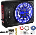 10ft Slim Under Seat Powered Car Subwoofer 1200W - Deep Bass Upgrade