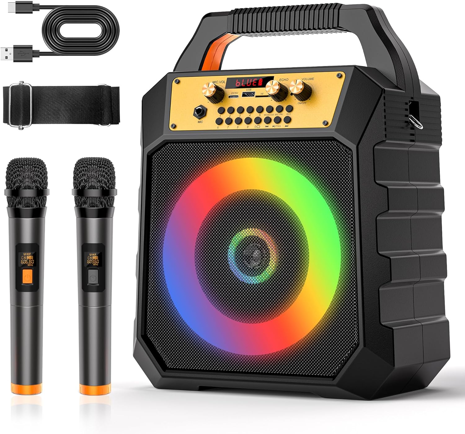 Wireless Karaoke Fun with LED Lights - JUNGLE MONSTER