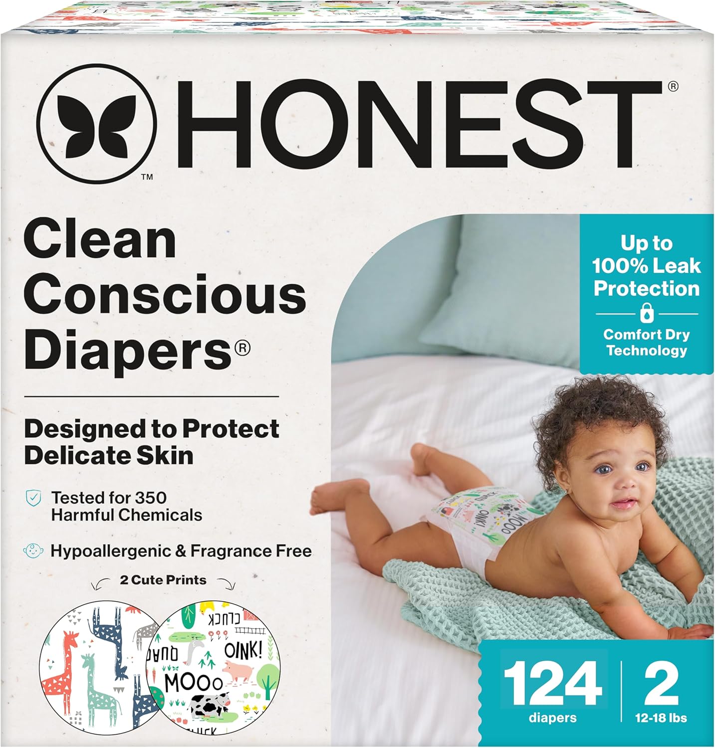 Clean Conscious Diapers for Delicate Skin - Hypoallergenic & Leakproof