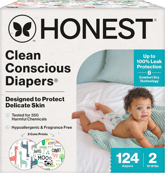 Clean Conscious Diapers for Delicate Skin - Hypoallergenic & Leakproof
