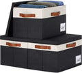 Large Storage Bins with Lids 3 Pack - Sturdy Foldable Fabric