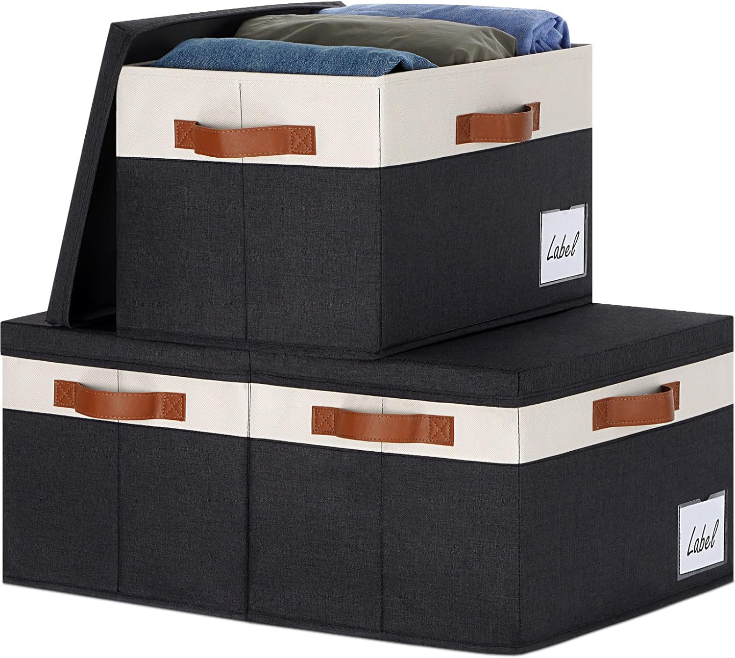 GhvyenntteS Large Storage Bins with Lids for Home Organization