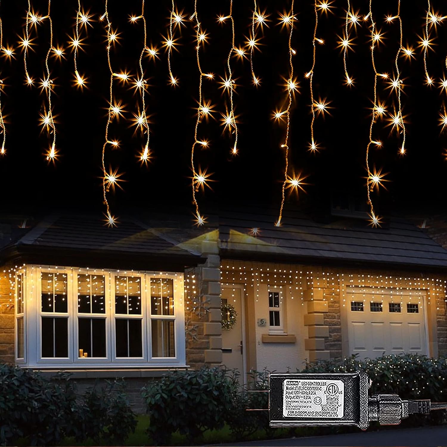Dazzle Bright 360 LED Icicle Lights: 8 Modes, 60 Drops, 29.5 FT - Perfect for Holiday Decor!