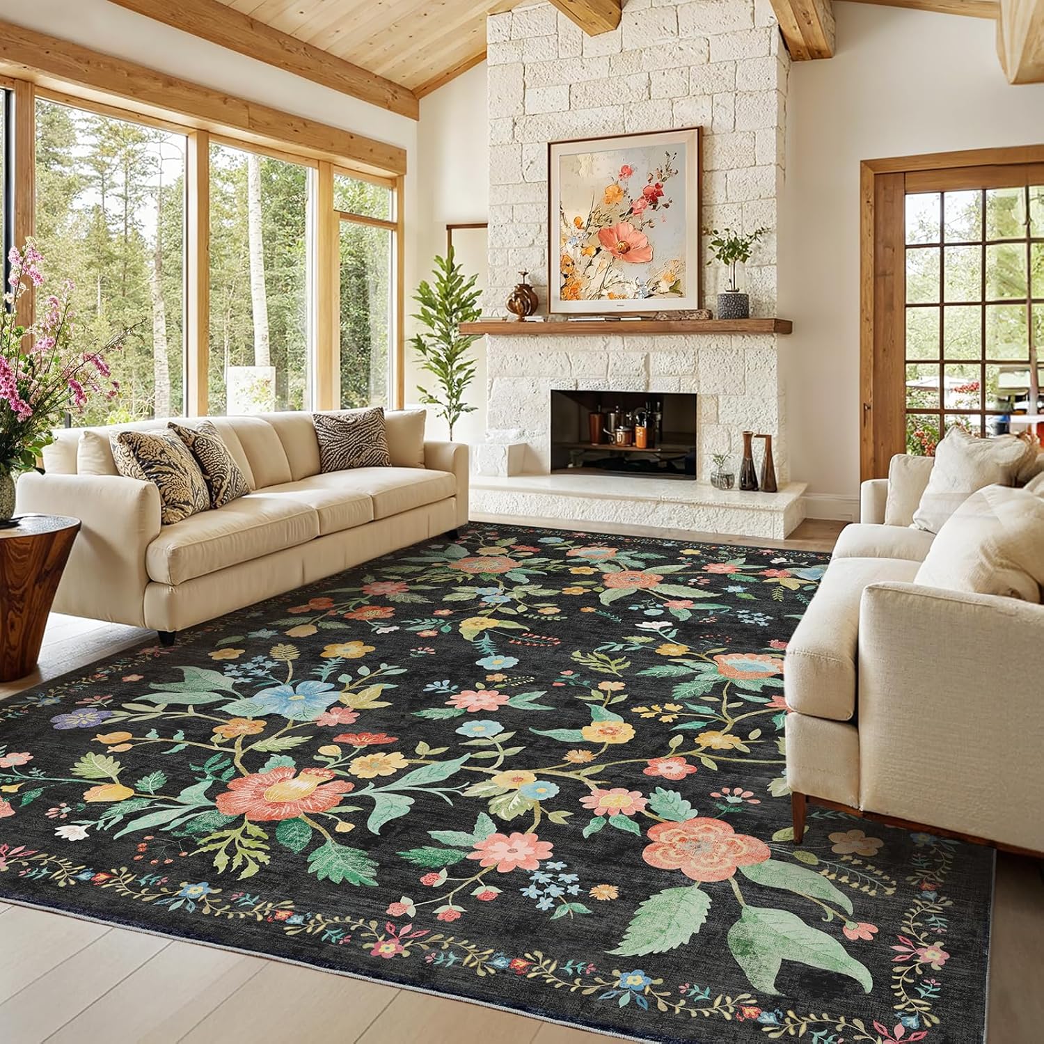 Amada 8x10 Area Rugs: Non-Slip, Washable & Soft for Homes