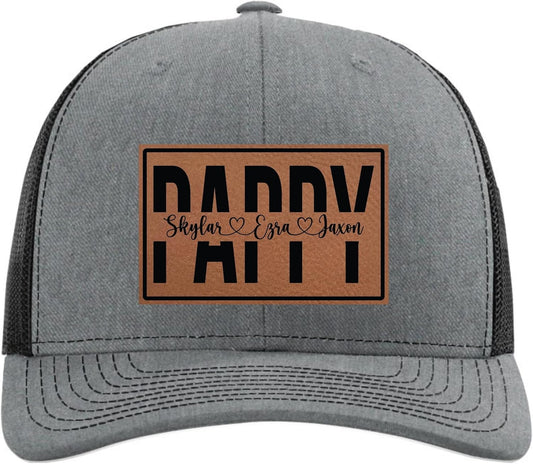 Personalized Fathers Day Hats Customized for Grandpa from Grandkids