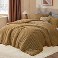 BEDELITE Fleece Queen Comforter Set - Super Soft Warm Brown Bedding