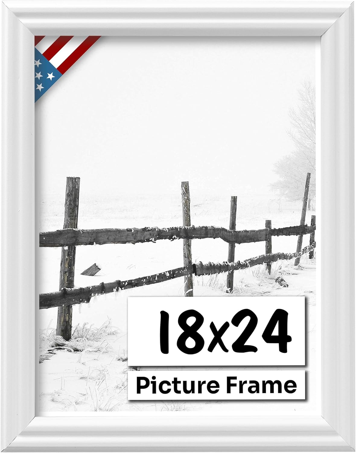 White 18x24 Picture Frame with UV-Blocking Plexiglass for Art