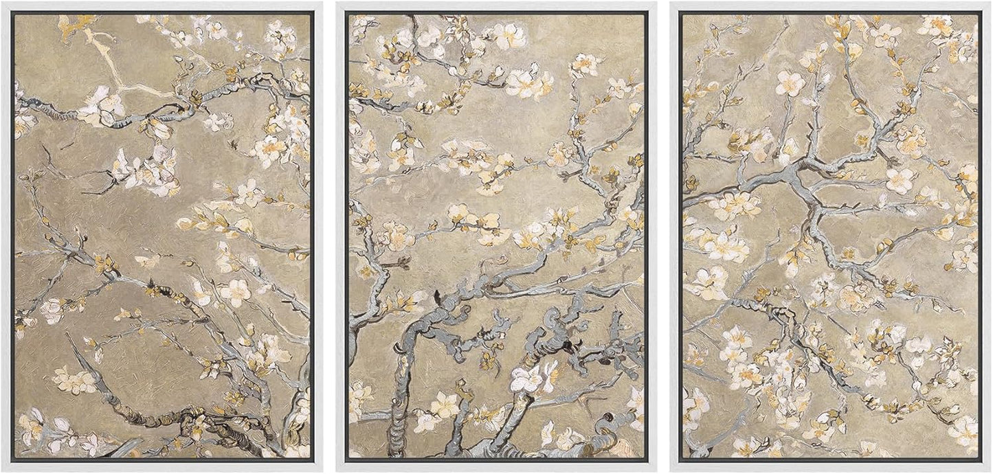 MUDECOR Framed Canvas Print Wall Art for Vintage Floral Decor