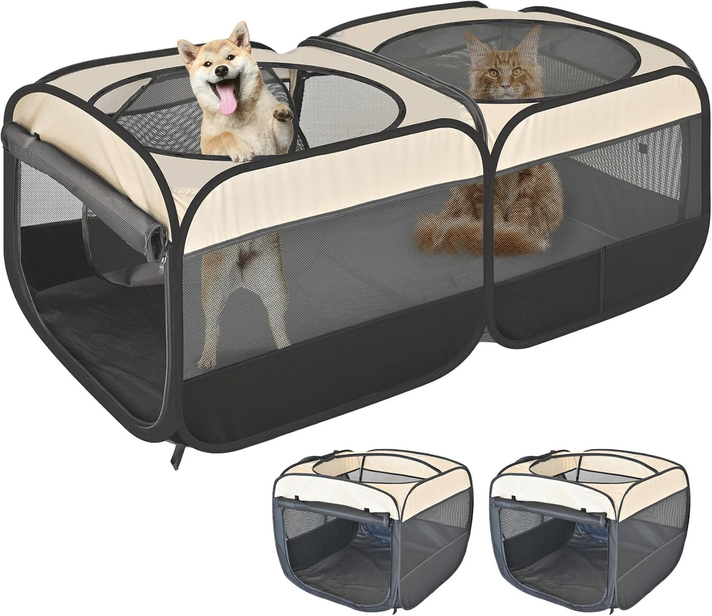 2-in-1 Pop Up Cat Playpen for Indoor and Outdoor Use