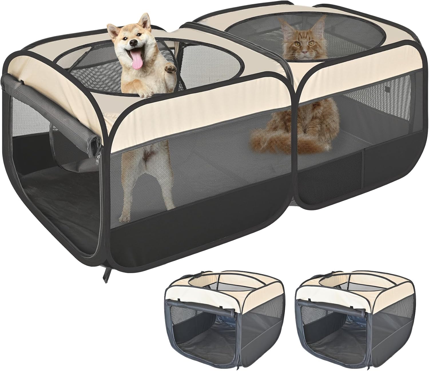 2-in-1 Pop Up Cat Playpen for Indoor and Outdoor Use
