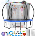 Large Outdoor Trampoline with Basketball Hoop and Lights for Fun