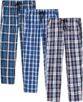 Mens Cotton Plaid Pajama Pants with Pockets - Lightweight Comfort