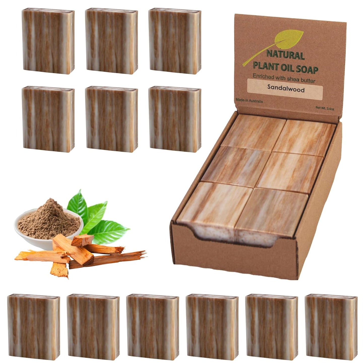 Sandalwood Soap Bars - Natural Triple Milled Moisturizing Bars