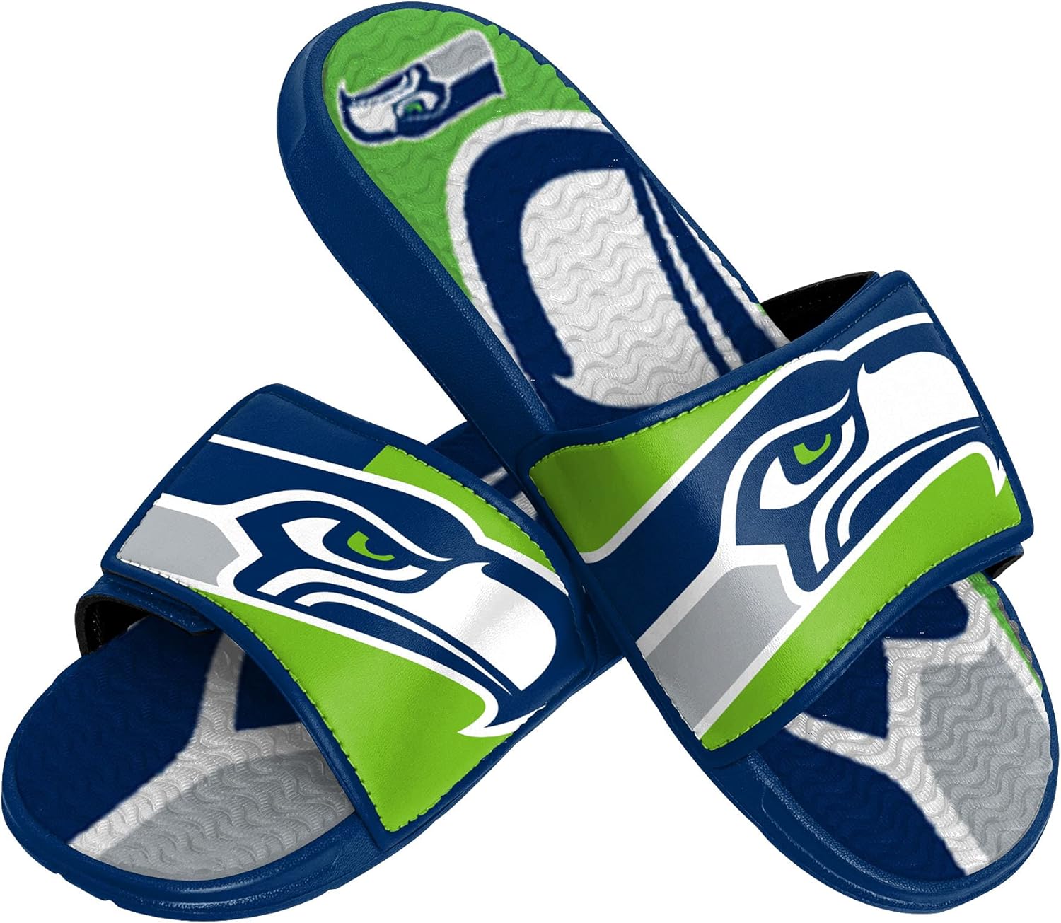 FOCO Men's NFL Team Logo Sport Shower Foam Slide Flip Flop Sandals