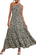 Elegant Ditsy Floral One Shoulder Maxi Dress for Summer Occasions