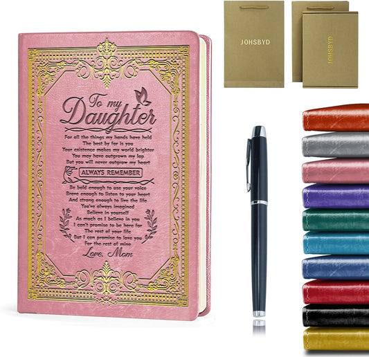 Pink Leather Journal: 200 Pages, Pen Included