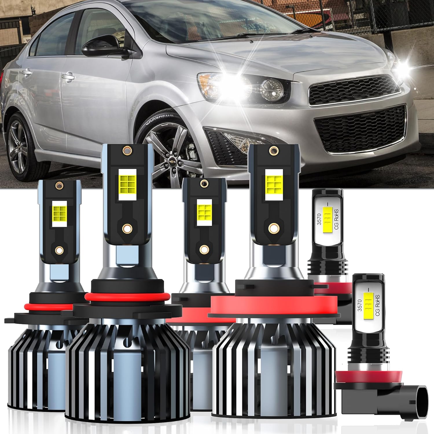High Power 6500K White Light Bulbs for Chevy Sonic 2012-2016