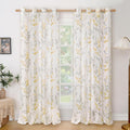 95 in Linen Curtains Boho Leaf Pattern - Light Filtering Privacy