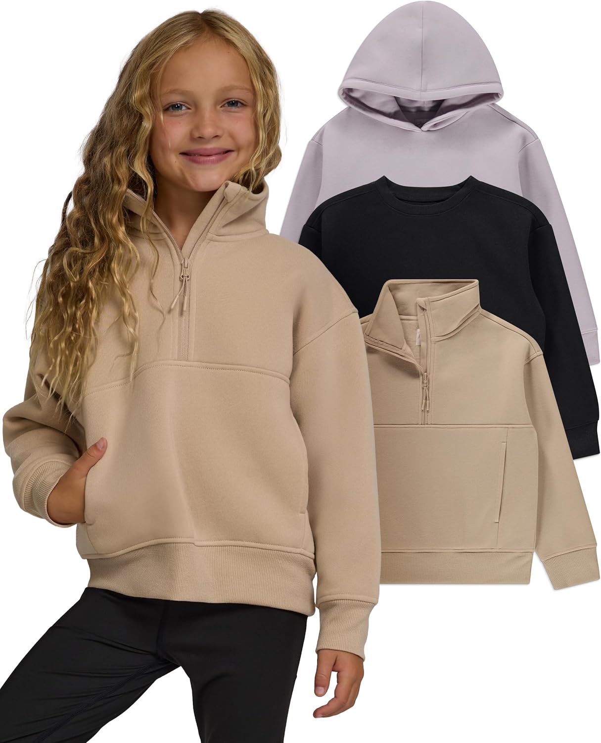 PURE CHAMP Girls Sweatshirt 3 Pack Hoodie for Teen Girls