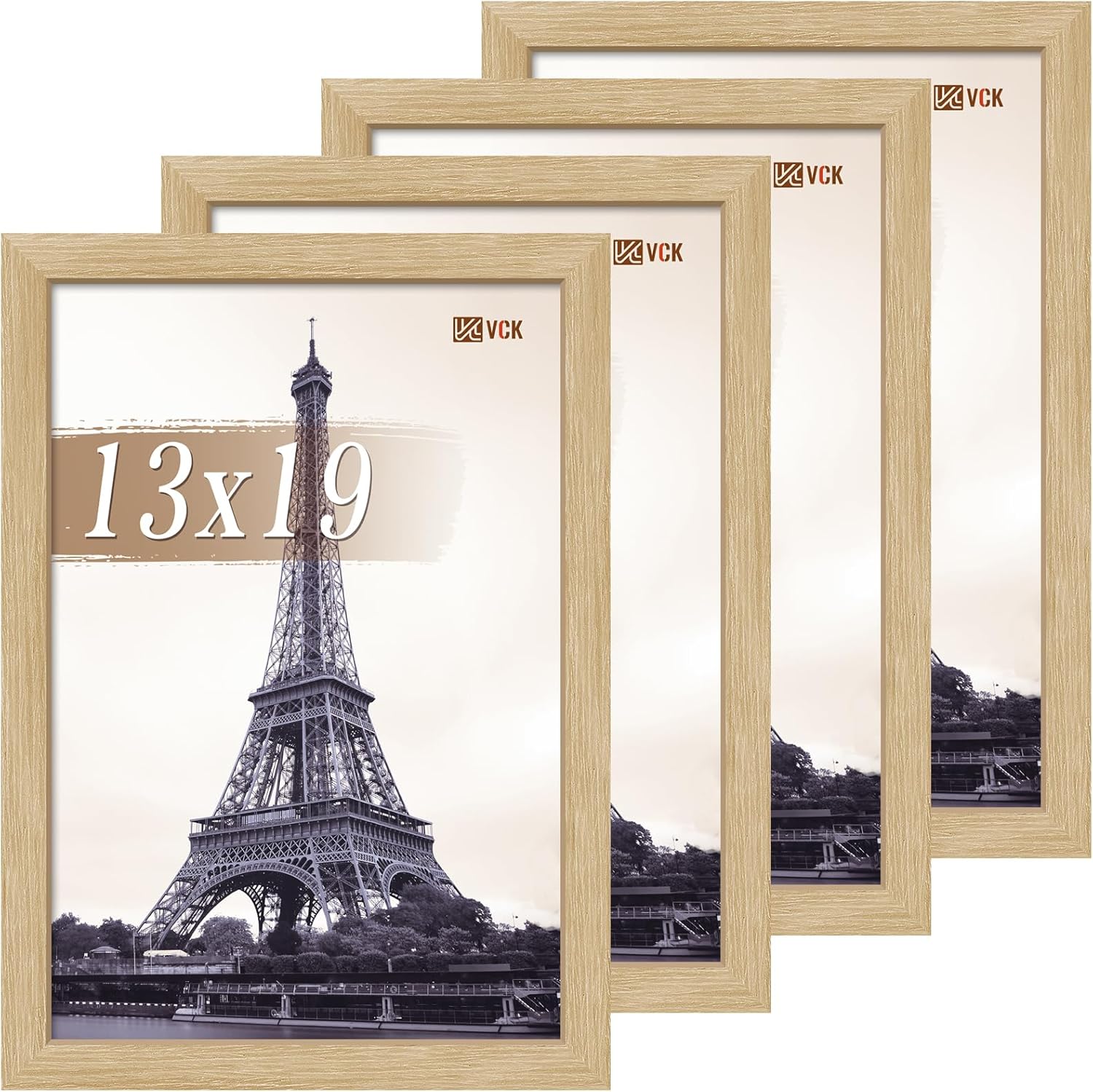 VCK 13x19 Picture Frame Set of 4 - Natural Oak Elegance