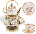 Zhehao 20 Pcs Porcelain Tea Set for Elegant Tea Parties