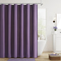 Purple Linen Shower Curtain 72x72 - Boho Farmhouse Textured Curtain
