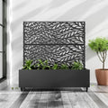 Metal Raised Garden Bed with Trellis and Wheels - 47in Square Black