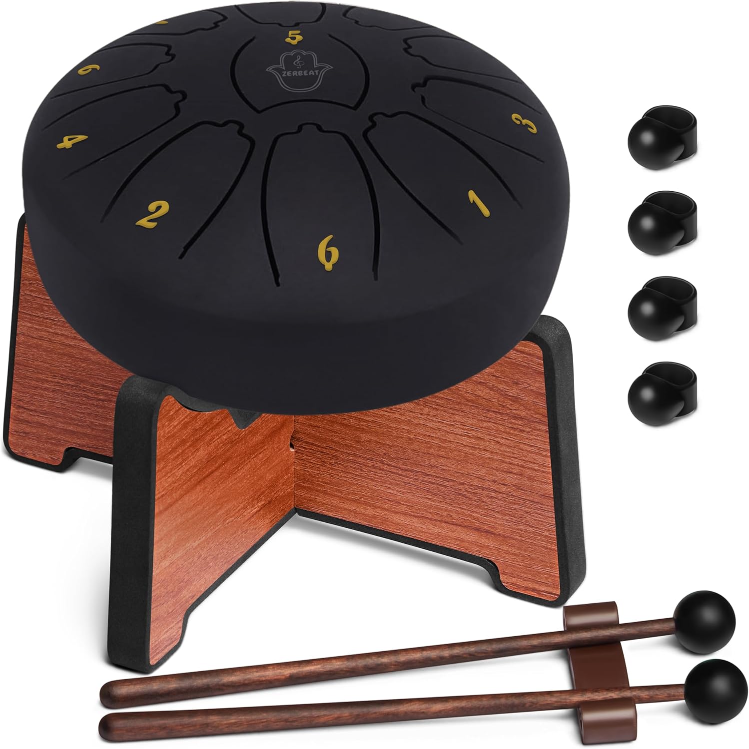 Steel Tongue Drum 6 Inches with Stand for Beginners and Adults