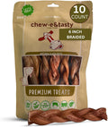 chew-e&tasty 6ft Braided Bully Sticks - Long Lasting Single Ingredient